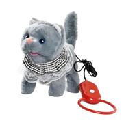 MERIGLARE Juguete Electrónico para Gatos Que Caminan, Portátil, Ligero, Vívido, de Peluche, Interactivo, para Niños, Regalos de Cumpleaños, Gris