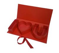 MERIGLARE Letras Rellenables para Decoración Del Día de La Madre, Caja de Regalo Decorativa con Forma de Flor Vacía, para Chocolate, Celebraciones Y Recuerdos D, Rojo, tal como se describe
