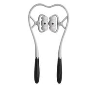MERIGLARE Masajeador de Cuello Rodillo Manual Masaje Cervical Rodillos 360 Grados Disparador Rehabilitación Ligera Portátil Material PP TPE Apto para Oficina Gimnasio Viajes, Gris Y Negro