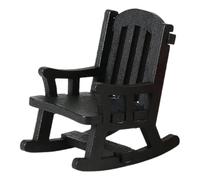 MERIGLARE Mecedora de Madera en Miniatura a Escala 1/12, Mueble Artesanal, Mecedora de Porche en Miniatura, Juguete para micropaisaje arquitectónico DIY, Negro