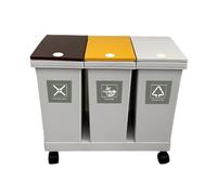 MERIGLARE Papelera de Cocina con Tapa a Presión, Ideal para Clasificar Residuos Y Reciclar en El Hogar, 36l 3 Compartimentos, Individual