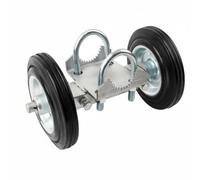 MERIGLARE Rueda para Puerta Corredera con Equipo de Soporte Rodillos Dobles en Goma Brida en U Ajustable Carro Guía de Acero Adecuada para Entradas de Finca de Tubo de , 6 Pulgadas