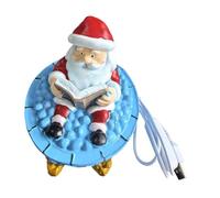 MERIGLARE Santa Bubble Bath Lámpara de Mesa Figura Navideña Adorno Decorativo Luz Nocturna LED de Resina Adecuada para Regalo Decoración Del Hogar Dormitorio Ba, Base de Oro