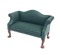 MERIGLARE Sofá de Cuero Sintético en Miniatura para Casa de Muñecas a Escala 1:12, Accesorio de Mobiliario para Escenas, Verde Asiento de Amor