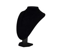 MERIGLARE Soporte de Exhibición de Busto de Madera Y Terciopelo Negro para Collares, Gargantillas Y Colgantes, 22x16x13cm