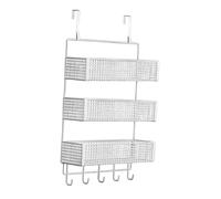 MERIGLARE Soporte de Puerta para Colgar en La Parte Trasera, Cesta Metálica, Espacio, Instalación Sencilla, L White, tal como se describe