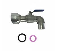 MERIGLARE Válvula Adaptador de Aluminio Depósito Adaptador Contenedor Drenaje Conector Rosca Base de Aluminio con Junta de Sellado Descarga, 42MM, Ss 90°