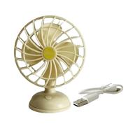 MERIGLARE Ventilador Eléctrico Recargable por USB para Casa de Muñecas a Escala 1/12. Mini Ventilador de Refrigeración. Electrodomésticos en Miniatura Realistas, Amarillo