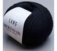 Merino 150 Superwash 0004 - Ovillo de lana merino, color negro