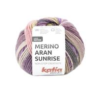 MERINO ARAN SUNRISE de Katia en ovillos de 100g y 155m. (Lila-Rosa-Verde amarillento (304))