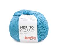 Merino Classic lana de Katia ovillos de 100 gramos y 240 metros. (104 - Azul cyan)