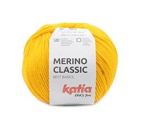 Merino Classic lana de Katia ovillos de 100 gramos y 240 metros. (Amarillo trafico 96)