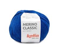 Merino Classic lana de Katia ovillos de 100 gramos y 240 metros. (Azul Ultramar 94)