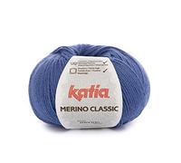 Merino Classic lana de Katia ovillos de 100 gramos y 240 metros.Color Azul 45