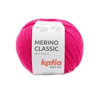 Merino Classic lana de Katia ovillos de 100 gramos y 240 metros. (Fucsia Fluor 98)