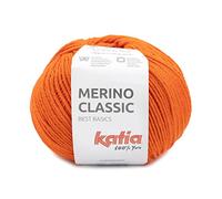 Merino Classic lana de Katia ovillos de 100 gramos y 240 metros. (naranja 97)