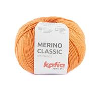 Merino Classic lana de Katia ovillos de 100 gramos y 240 metros. (Naranja claro 92)