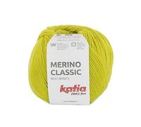 Merino Classic lana de Katia ovillos de 100 gramos y 240 metros. (Verde Amarillento (100))