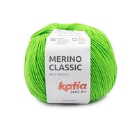 Merino Classic lana de Katia ovillos de 100 gramos y 240 metros. (Verde Fluor 95)
