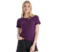 Merino Protect Camiseta 100% Lana Merino para Mujer Cuello Redondo Manga Corta Resistencia A Olores Capa Base para Viaje Senderismo Camiseta Interior