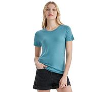 Merino Protect Camiseta 100% Lana Merino para Mujer Cuello Redondo Manga Corta Resistencia A Olores Capa Base para Viaje Senderismo Camiseta Interior