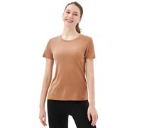 Merino Protect Camiseta 100% Lana Merino para Mujer Cuello Redondo Manga Corta Resistencia A Olores Capa Base para Viaje Senderismo Camiseta Interior