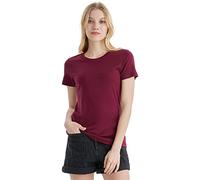 Merino Protect Camiseta 100% Lana Merino para Mujer Cuello Redondo Manga Corta Resistencia A Olores Capa Base para Viaje Senderismo Camiseta Interior
