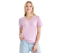 Merino Protect Camiseta de Lana Merino 100% para Mujer Cuello V Manga Corta Capas Base Resistencia a Olores Tops para Senderismo al Aire Libre