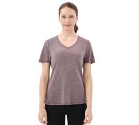 Merino Protect Camiseta de Lana Merino 100% para Mujer Cuello V Manga Corta Capas Base Resistencia a Olores Tops para Senderismo al Aire Libre
