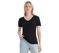 Merino Protect Camiseta de Lana Merino 100% para Mujer Cuello V Manga Corta Capas Base Resistencia a Olores Tops para Senderismo al Aire Libre