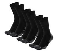 Merino.tech Calcetines Lana Merino 85% - Senderismo, Trekking y uso Diario para Hombre y Mujer (Black Pack of 3, 35-37)