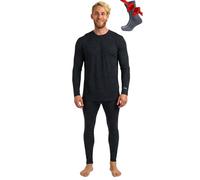 Merino.tech Conjunto Lana Merino Hombre - Camisa y Pantalon Termica Lana Merino con Calcetines Ligeros (Large, 165 Lite Charcoal Grey)