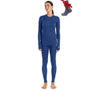 Merino.tech Conjunto Lana Merino Mujer - 100% Termica Lana Merino Camisa y Pantalon Ligero con Calcetines (Large, 165 Lite Windsor Blue)