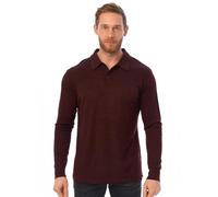 Merino.tech Polo Lana Merino para Hombre - Camiseta Lana Merino 100% Ropa de Hombre Transpirable Anti Olor (Medium, Long Sleeve Bordo)