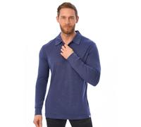Merino.tech Polo Lana Merino para Hombre - Camiseta Lana Merino 100% Ropa de Hombre Transpirable Anti Olor (Medium, Long Sleeve Grey Blue)
