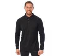 Merino.tech Polo Lana Merino para Hombre - Camiseta Lana Merino 100% Ropa de Hombre Transpirable Anti Olor (Large, Long Sleeve Charcoal)