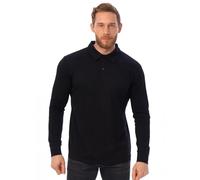Merino.tech Polo Lana Merino para Hombre - Camiseta Lana Merino 100% Ropa de Hombre Transpirable Anti Olor (Large, Long Sleeve Black)