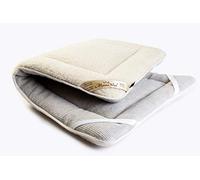 Merino Wool Cubrecolchón reversible de merino gris perugiano, 100 % lana gruesa (120 x 190 cm)