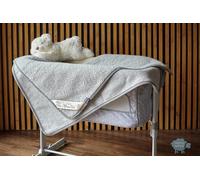 Merino Wool - Manta de lana merino de 100% lana virgen | Manta para bebé se enfría en verano y calienta en invierno | natural y regula la temperatura (gris, 140 x 100 cm)