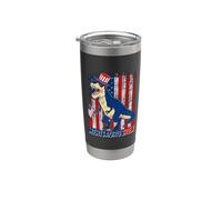 Merisaurusrex T Rex Dinosaur American Patriotic 4th Of July Vaso térmico de acero inoxidable de doble pared