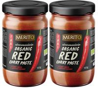 MERIT-O Pasta de curry orgánica, roja - 1 x 120 g (Paquete de 2)