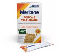 Meritene | Fuerza y Vitalidad | Batidos Sabor Café Descafeinado | Fuerza para tus Músculos, Vitalidad para ti | Nutrición para Adultos con Proteínas, Vitaminas y Minerales | 15 Sobres | 450 gr