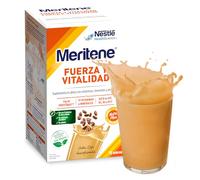 Meritene | Fuerza y Vitalidad | Batidos Sabor Café Descafeinado | Fuerza para tus Músculos, Vitalidad para ti | Nutrición para Adultos con Proteínas, Vitaminas y Minerales | 15 Sobres | 450 gr