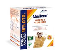 Meritene, Fuerza y Vitalidad, Batidos Sabor Café Descafeinado, Fuerza para tus Músculos, Vitalidad para ti, Nutrición para Adultos con Proteínas, Vitaminas y Minerales, 30 Sobres, 900 gr