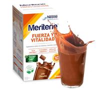 Meritene | Fuerza y Vitalidad | Batidos Sabor Chocolate | Fuerza para tus Músculos, Vitalidad para ti | Solución Nutricional para Adultos con Proteínas, Vitaminas y Minerales | 15 Sobres | 450 gr