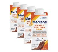 Meritene, Fuerza y Vitalidad Drink, Sabor Chocolate, Listo para Tomar, Fuerza para tus Músculos, Vitalidad para ti, Batido con Proteínas, Vitaminas y Minerales, 6 Unidades, 180 ml (Paquete de 4)