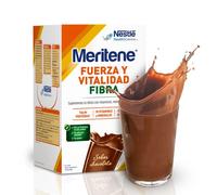 Meritene, Fuerza y Vitalidad Fibra, Sabor Chocolate, Fuerza para tus Músculos, Vitalidad para ti, Solución Nutricional Adultos con Fibra, Proteínas, Vitaminas y Minerales, 14 Sobres, 490 gr