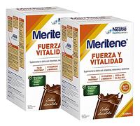 Meritene® FUERZA Y VITALIDAD - Suplementa tu nutrición y mantén tu sistema inmune con vitaminas, minerales y proteínas - Batido de Chocolate - 2 Packs de 15 sobres de 30g