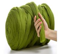 MeriWoolArt® 100% Lana Merino Hilo Grueso de Manta XXL 4-5cm, Hilo Gigante, Merino Mana Gruesa suave, Fieltro de Lana Seco Mojado, DIY Manta Grande Lana Regalo Navidad