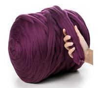 MeriWoolArt® 100% Lana Merino Hilo Grueso de Manta XXL 4-5cm, Hilo Gigante, Merino Mana Gruesa suave, Fieltro de Lana Seco Mojado, DIY Manta Grande Lana Regalo Navidad